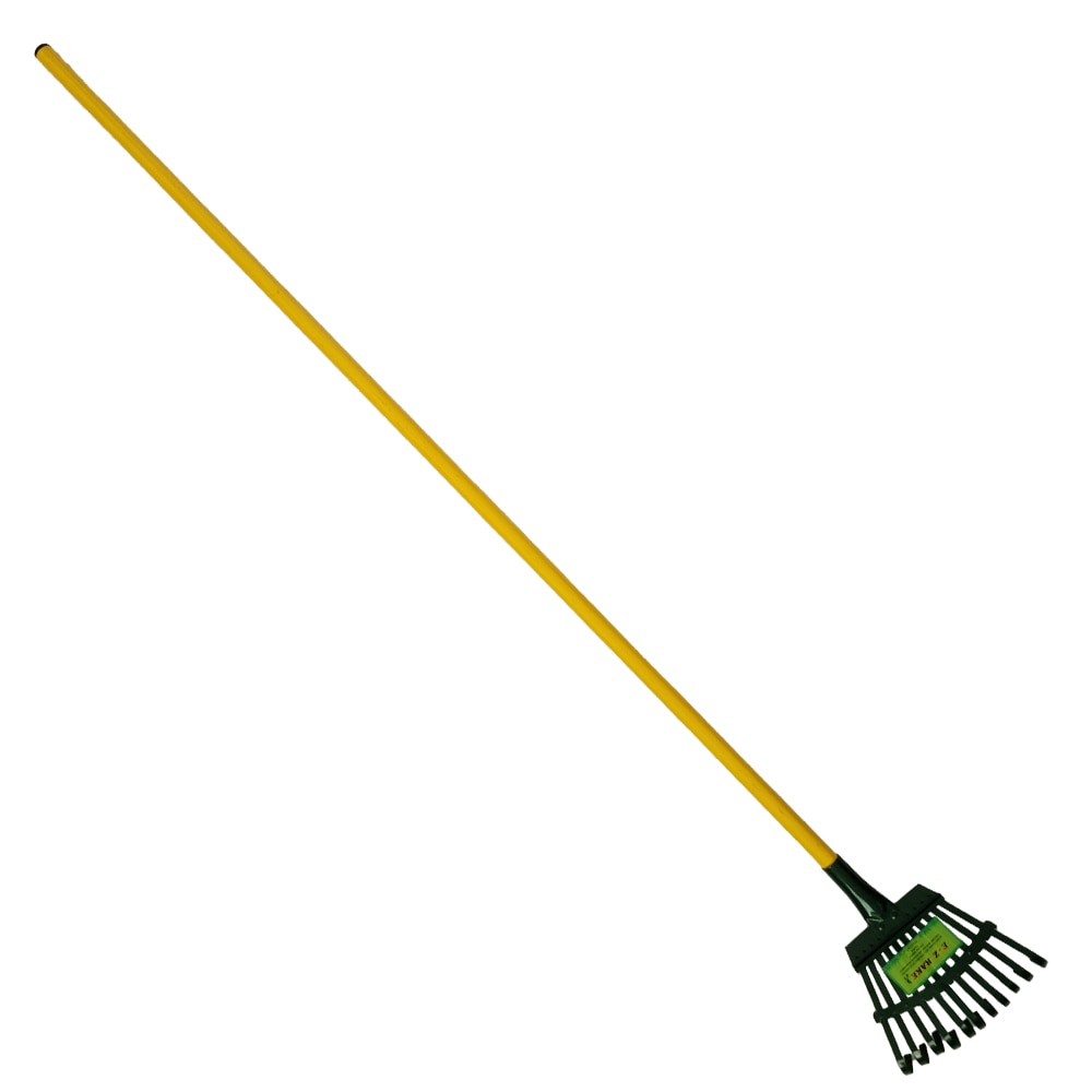 11Tine/8inch~ Steel Green Shrub Rake-54 inch metal handle
