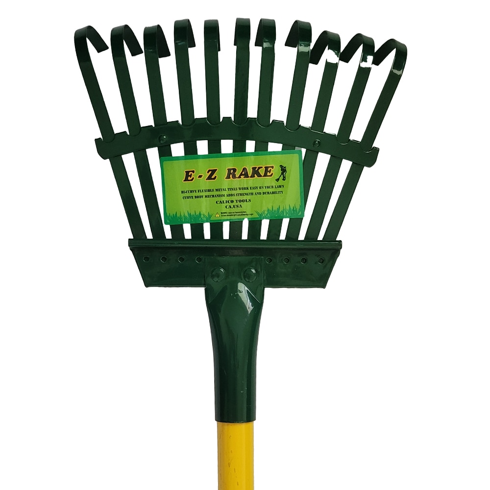 11Tine/8inch~ Steel Green Shrub Rake-54 inch metal handle